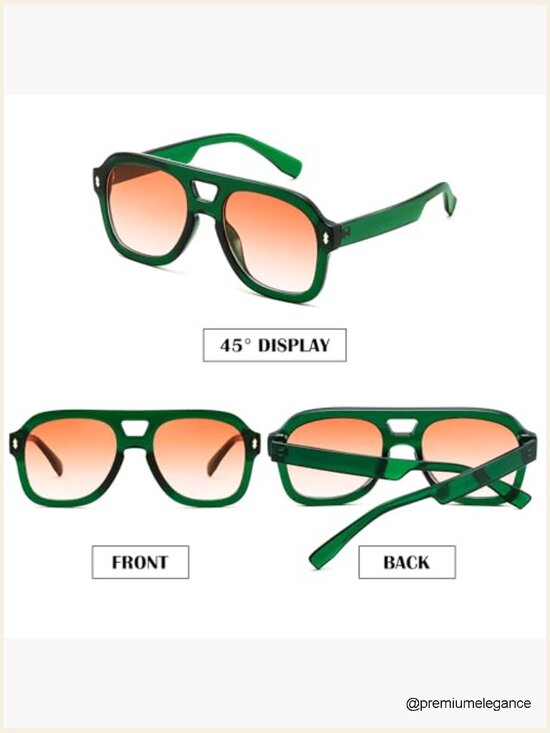 Retro Thick Aviator Sunglasses Chunky Large Square Pilot Shades UV Protection main image 7
